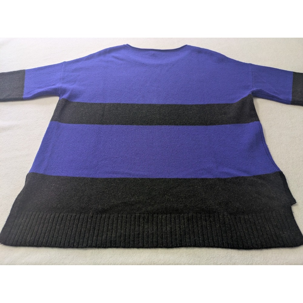 Eileen Fisher Striped Superior Yak Wool Sweater Pullover Jumper Large Blue Black - Picture 6 of 10